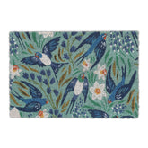 Relaxdays Colourful Swallows Flowers Birds Welcome Doormat, 40x60 cm, Door Mat Inside & Outside, Non-Slip, Multicoloured